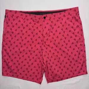 Berkley Jensen Mens Coral Pink Lobster Print Golf Shorts Size 42W NWT